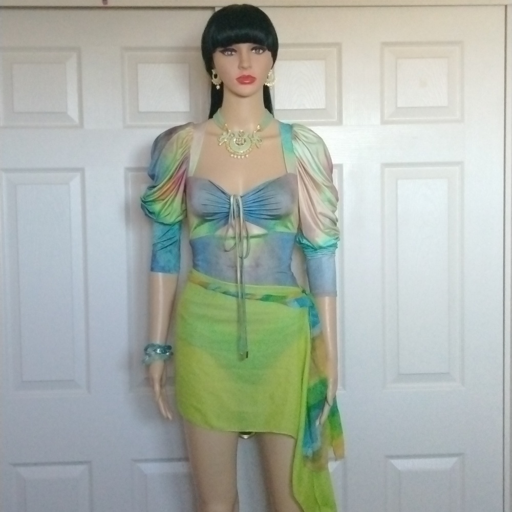 AFRM radial multi watercolor bodysuit